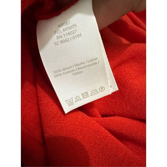 BODEN Trudy Knitted Wool Blend Dress Red Blue Knee Length Bell Sleeve Size 12 - Picture 7 of 12